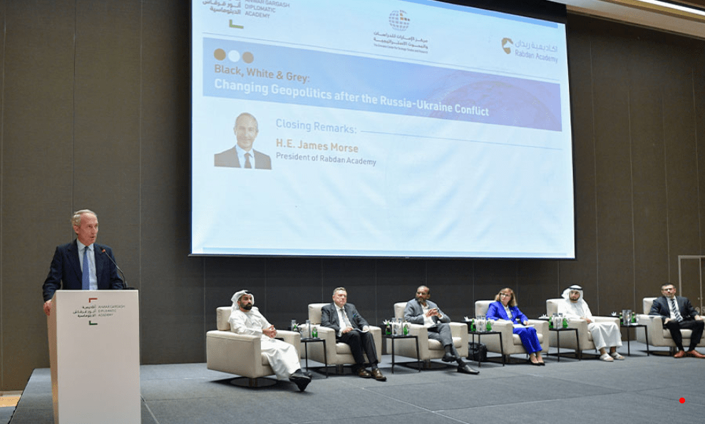 Panel Discussion: Black, White & Grey: Changing Geopolitics after the Russia-Ukraine Conflict In collaboration with Anwar Gargash Diplomatic Academy (AGDA) and Emirates Centre for Strategic Studies and Research (ECSSR)